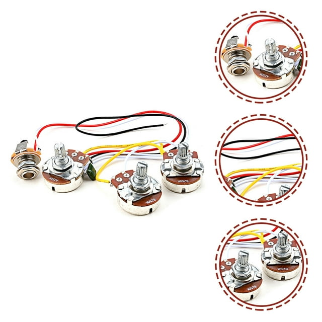 OULII Wired Harness Noise Reduction 1 Set Metal Guitar Prewired Wiring for DIY Projects
