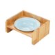 thumbnail image 2 of Cuenco de cerámica para gatos, comedero para mascotas, estante de madera, antivómitos, antideslizante, desmontable Azul, 2 of 9