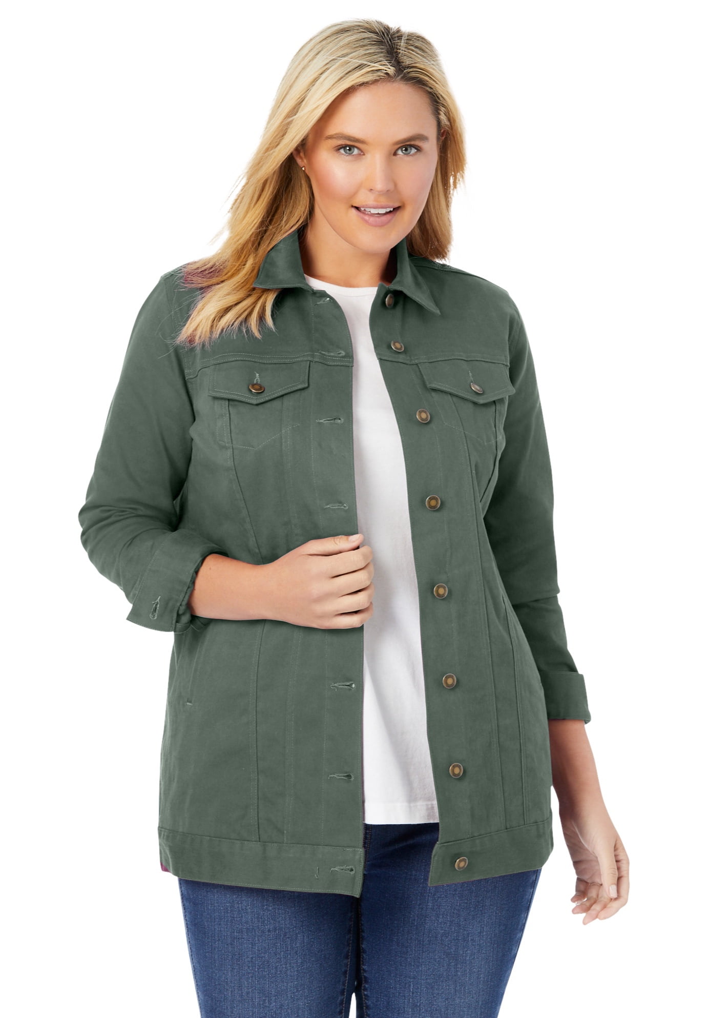 plus size women's army style jacket
