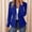 Blue, variant on Womens Elegant Long Sleeve Blazer Jackets Open Front Solid Color Collared Buttons Tailored Coats Business Casual Office Tops