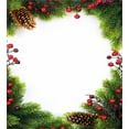 thumbnail image 3 of Christmas Duvet Cover Set, Xmas Frame with Holly Berry Pine Cone Natural Wreath Traditional Composition, Decorative 3 Piece Bedding Set with 2 Pillow Shams, King Size, Green Brown Red, by Ambesonne, 3 of 3