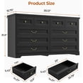 thumbnail image 2 of Farmhouse 10 Drawer Dresser with Vintage Metal Handles,Rustic Storage Cabinet,Tall Wood Dressers Chest of Drawer for Dressing Room, Closet, Bedroom, Living Room, Study Room,Black, 2 of 8