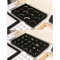 thumbnail image 5 of Coward Stackable Velvet Jewelry Trays Organizer, Jewelry Storage Display Trays for Drawer, Earring Necklace Bracelet Ring Organizer, Set of 5 (Black), 5 of 7