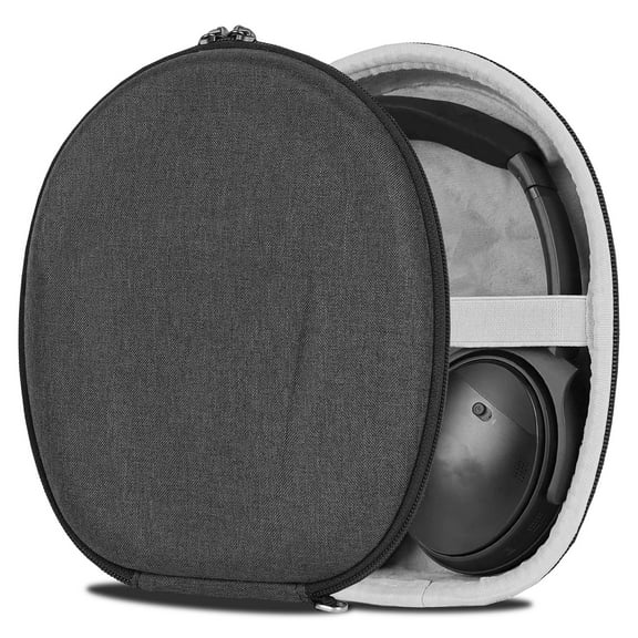 Geekria Shield Case Compatible with Grado SR325e, SR225x, SR125, SR80, SR60, RS2, RS1, PS2000e Headphones, Replacement Protective Hard Shell Travel Carrying Bag with Cable Storage (Grey)