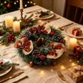thumbnail image 4 of Qwtwty Christmas Wreath for Front Door, Farmhouse Front Door Hanging Garland for Indoor Outdoor Wall Window Winter Christmas Decorations, 4 of 6