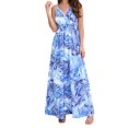 thumbnail image 2 of FcBaudy Camisole Sans Manches Robe Col en V, Robes d'Été pour Femmes, Robes Sans Manches Imprimées à Bretelles Longues Robe pour Femmes, 2 of 7