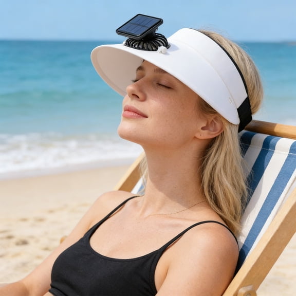 ROLKFUK Solar Powered Fan Hat, 2-in-1 USB Rechargeable Solar Cap with Dual Cooling Fans, Adjustable Wide Brim Sun Hat for Outdoor Sports Gardening Fishing Hiking Travel, Gray