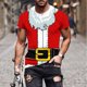 thumbnail image 2 of Mens Casual Pantalones Cortos Navidad Impresión Cuello Redondo Manga Corta Suéter Camiseta, Blusa Deportiva de Fitness, 2 of 9
