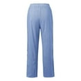 thumbnail image 4 of Striped Pants Women Plus Size Elastic Waist Straight Leg Pants Summer Casual Beach Trousers, 4 of 5