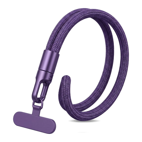 Lanyard for Phone, Self-Locking Phone Wrist Strap with 0.4mm Ultra-Thin Clip & 360° Hook, Anti-Drop Strap (Purple)