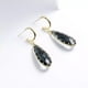 thumbnail image 3 of Aretes Largos Gota Cristal Azul Humo Oro Laminado 14k dorado Unitalla, 3 of 4
