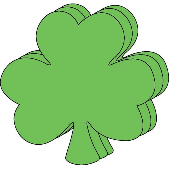 SHAPES ETC. Shamrock Bright Neon Single Color Small Cut-Outs- 3” x 3”