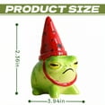 thumbnail image 6 of ICERUN 2Pcs Garden Statues,Red Hat Frog Sculpture Resin Animals,Bitter Melon Face Look Frog Garden Decor for Outside,Style3, 6 of 7