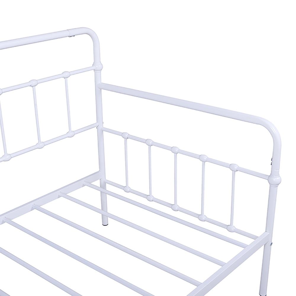 Kepooman White Modern Metal Frame Daybed with Trundle Kepooman White Modern Metal Frame Daybed with Trundle