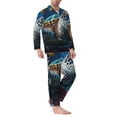 thumbnail image 2 of Lsque Ocean Coral Turtle Pattern Long Sleeve Pajama Set for Men - Soft 2-Piece Sleepwear and Loungewear Set with Pockets, Comfy Nightwear-XX-Large, 2 of 7