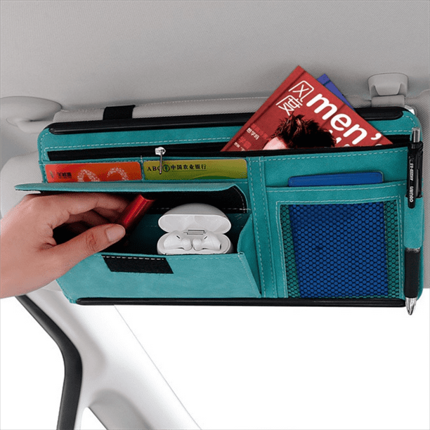 Holocky Car Truck Sun Visor Organizers with Zipper Car Interior Storage
