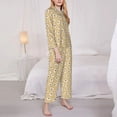 thumbnail image 3 of Goofa Daisies Flowers Printed Women’s 2 Piece Pajama Set Super,Pajamas Women's Long Sleeve Sleepwear Soft Button Down Loungewear Pjs Lounge Set Nightwear-, 3 of 9