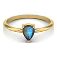 thumbnail image 2 of Labradorite 6x4mm Pear Shape 925 Sterling Silver Gold Vermeil Valentines Day Gifts Ring, 2 of 4