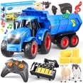 thumbnail image 1 of Set de Juguete Tractor RC Funwee con Luz y Sonido para Niños, Carro de Granja Azul, 1 of 7