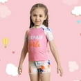 thumbnail image 4 of Baozhu Girls Short Sleeve Swimsuit 2-Piece Tankini UPF 50+ Rash Guard Set,Size 4-7 Years, 4 of 10