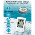 thumbnail image 3 of CHUANK Pool Thermometer Indoor/Outdoor Temperature Monitoring Floating Easy Read Water Thermometer Digital for Pools  Hot Tubs  Fish Tanks pool thermometer floating  White, 3 of 5