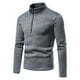 thumbnail image 2 of Hombres Solapa Cremallera Diseño Sólido Casual Cuello Alto Base Pollover Camisa Blusa Pompotops oipoqjl29941, 2 of 9