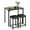 Black, variant on Gymax 3 PCS Counter Height Dining Set Faux Marble Table & 2 Chairs Kitchen Bar New Brown