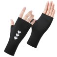 thumbnail image 4 of Bmisegm Gloves for Women Breathable Thin Summer Ice Silk Half Finger Sun Blocking Driving Cycling Outdoor Mittens Black, 4 of 5
