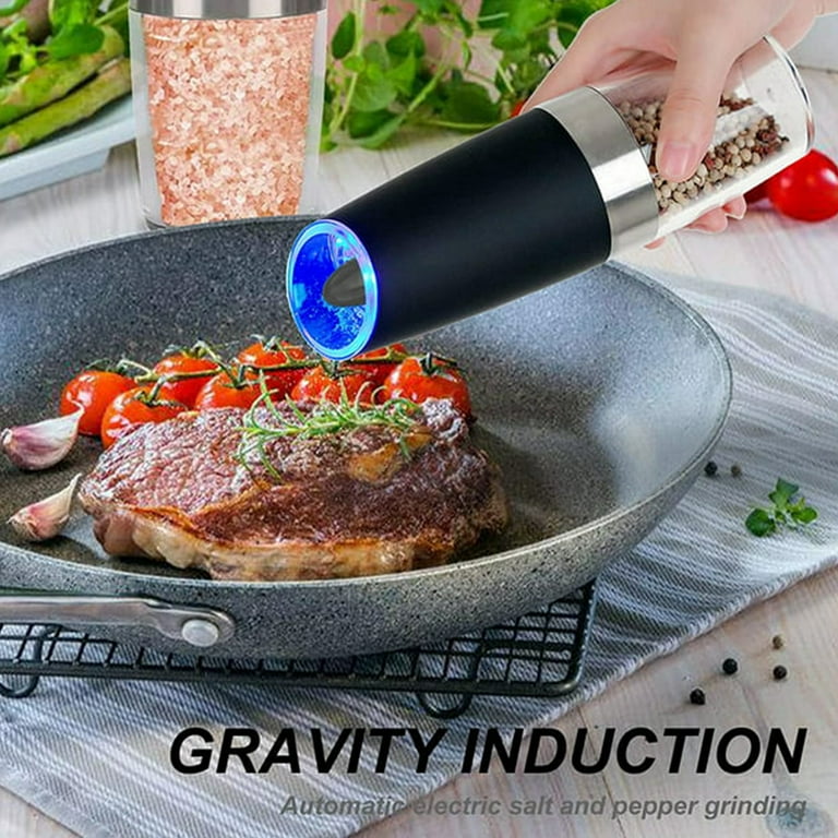 Gravity Electric Pepper and Salt Grinder Set, Adjustable