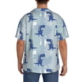 thumbnail image 7 of PAYOHTO Dino Blue Color Mens Hawaiian Casual Short-sleeved Shirt Tropical Summer Beach Button Down Shirts, 7 of 7