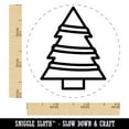 thumbnail image 2 of Christmas Tree with Garland Ribbon Self-Inking Rubber Stamp Ink Stamper - Sky Blue Ink - Small 3/4 Inch, 2 of 7