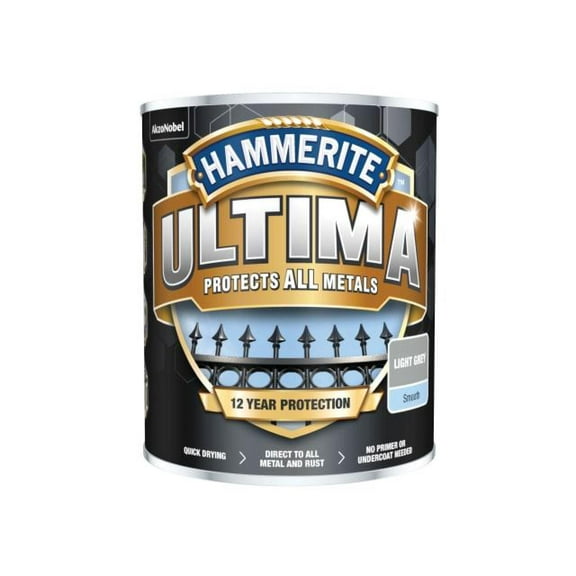 Hammerite - Ultima Metal Paint Smooth Light Grey 750ml