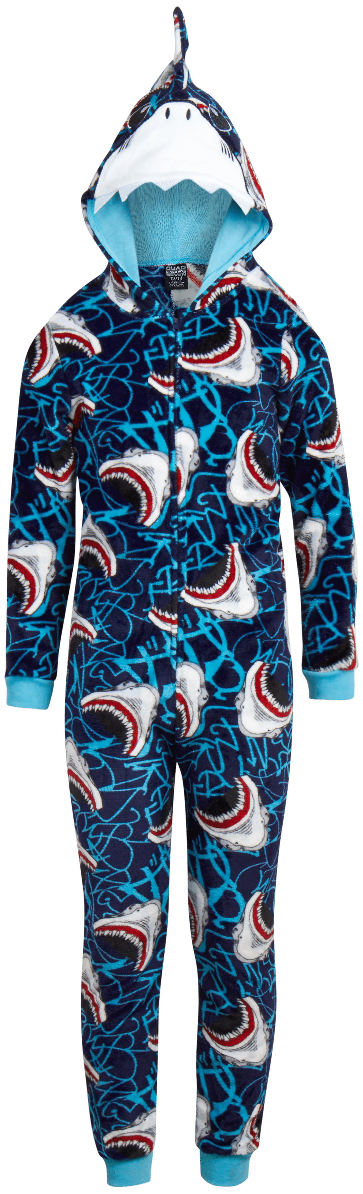 Quad Seven Boys Plush Fleece Onesie Pajamas with 3D Character Hood