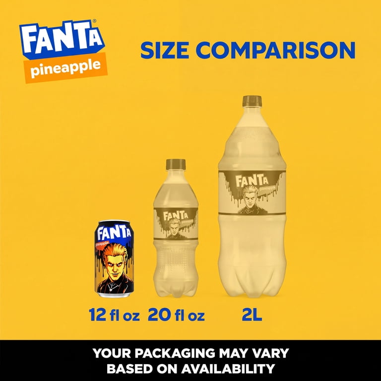 Fanta, Pineapple Soda, 12 fl oz, 12 Pack Fridge Pack - Walmart.com