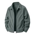 thumbnail image 7 of CCRFTGI Mens Jacket Corduroy Bomber Full Zip Vintage Casual Long Sleeve Lapel Collar Work Fall Fashion Jacket Mint Green 5XL, 7 of 7