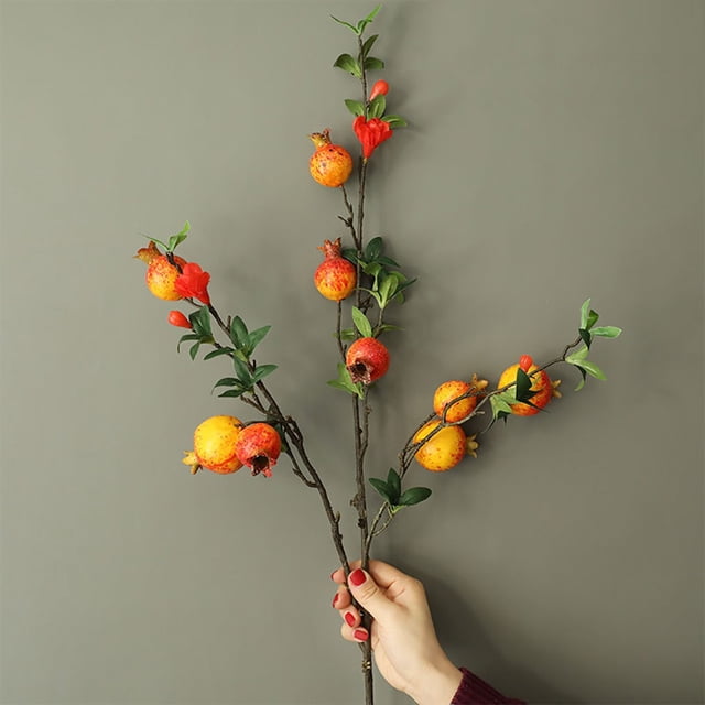 Xihbxyly Artículos Por Menos de $10 La Belleza de Granada y Rosas Artificiales Falsas para Decoración Del Hogar y El Jardín