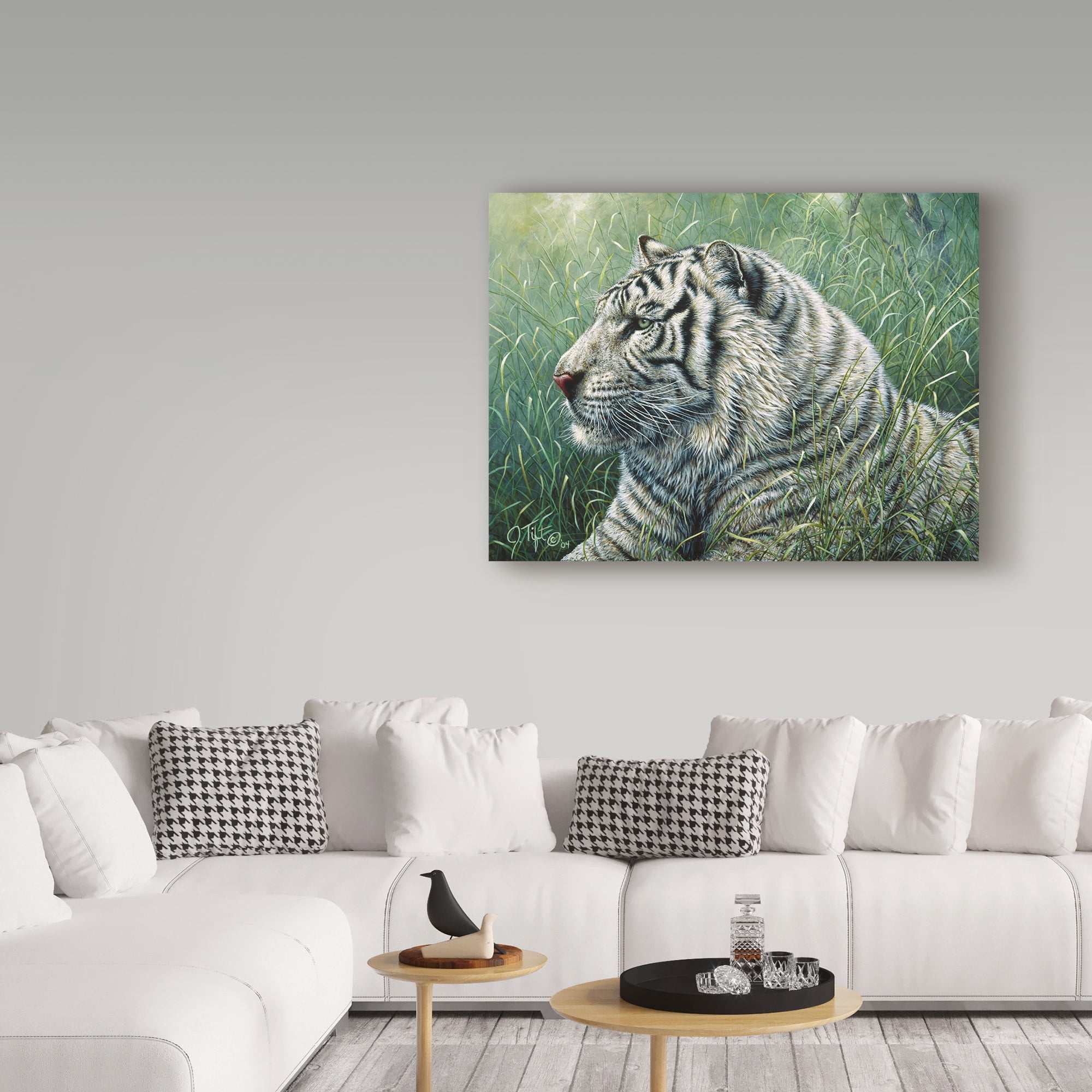 Trademark Fine Art 'White Tiger' Canvas Art by Jeff Tift