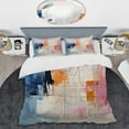 thumbnail image 2 of Designart "Abstract Collage IV" Abstract Collages Bedding Covert Set - Transitional Teal Abstract Bed Set With 2 Shams, 2 of 6