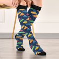 thumbnail image 5 of FORMRS Womens Knee High Socks Casual Long Thick Travel Daily Wear, 1 Pair, Rainbow Space Cat, 5 of 6