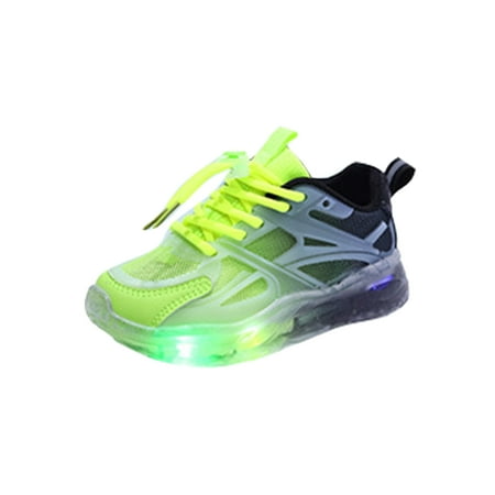 

Gomelly Kids Running Shoe Breathable Athletic Shoes Sport Sneakers Fashion Trainers Boys Girls Children Black Green 8C