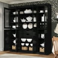 thumbnail image 4 of Palace Imports 100% Solid Wood Kitchen Pantry Storage Cabinet with Glass Doors, Adjustable Shelves and 2-Drawers, Black, 4 of 6
