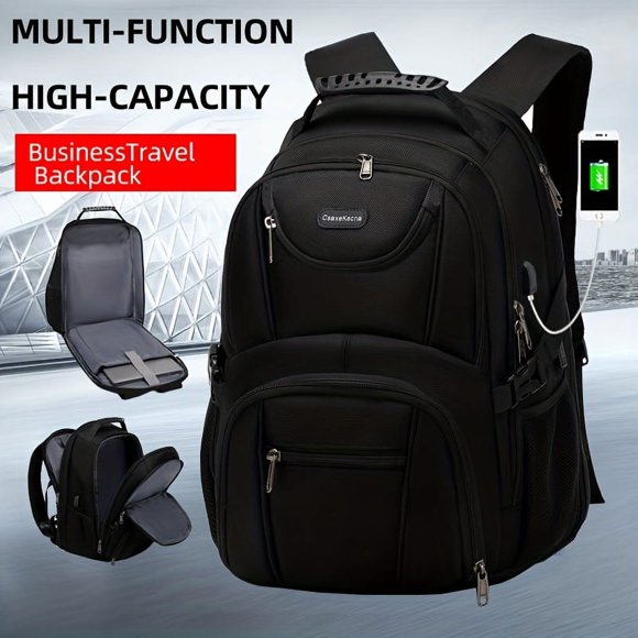 Sac à Dos Scolaire Grande Capacité avec Chargeur USB et Compartiment pour Ordinateur Portable - Parfait pour Voyager!