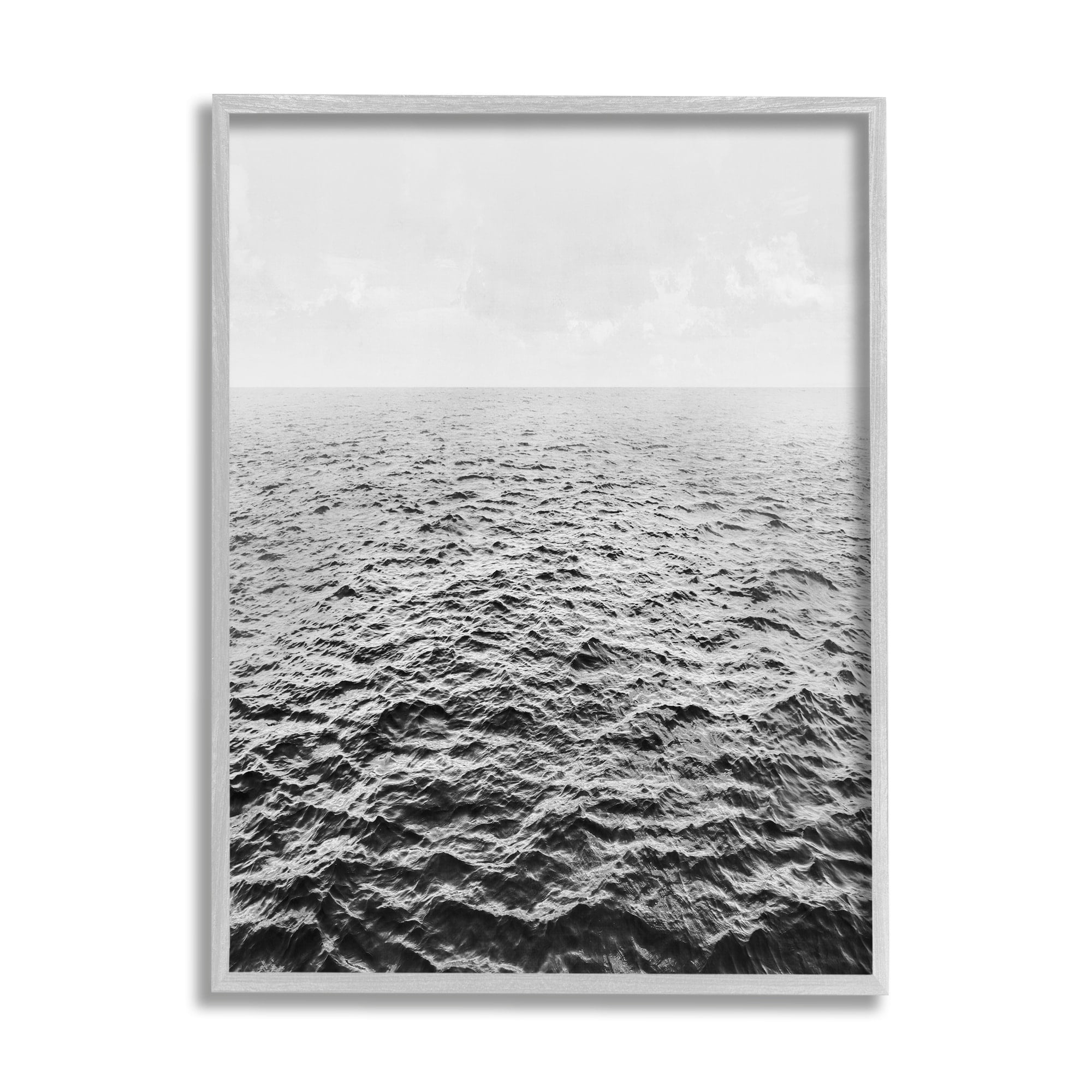 Stupell Industries Monochrome Stormy Sea Rough Water Foggy Ocean , 24 x 30, Design by Mike Calascibetta