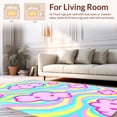 thumbnail image 2 of ODIKA 4'x6' Machine Washable Non-Slip Area Rug, Kawaii Cloud Dream with Pastel Waves Design High Traffic Rug, Pink, 395469, 2 of 7