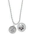 thumbnail image 1 of Delight Jewelry Silvertone Music Clef - Round Seal Silvertone Script Initial Disc - W - Charm Necklace, 20"+3", 1 of 4