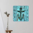 thumbnail image 3 of 14 Inch Wall Clock Battery Operated Square Clock for Office, Kitchen, Outdoor, Living Room,Nautical Anchor Rustic Vintage Natural, 3 of 4