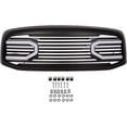 thumbnail image 5 of Kojem Front Bumper Grille W/Light Fit for 2006-2009 Dodge RAM 1500 2500 3500 Big Horn Hood Black Replacement Shell Grill 2007 2008, 5 of 10