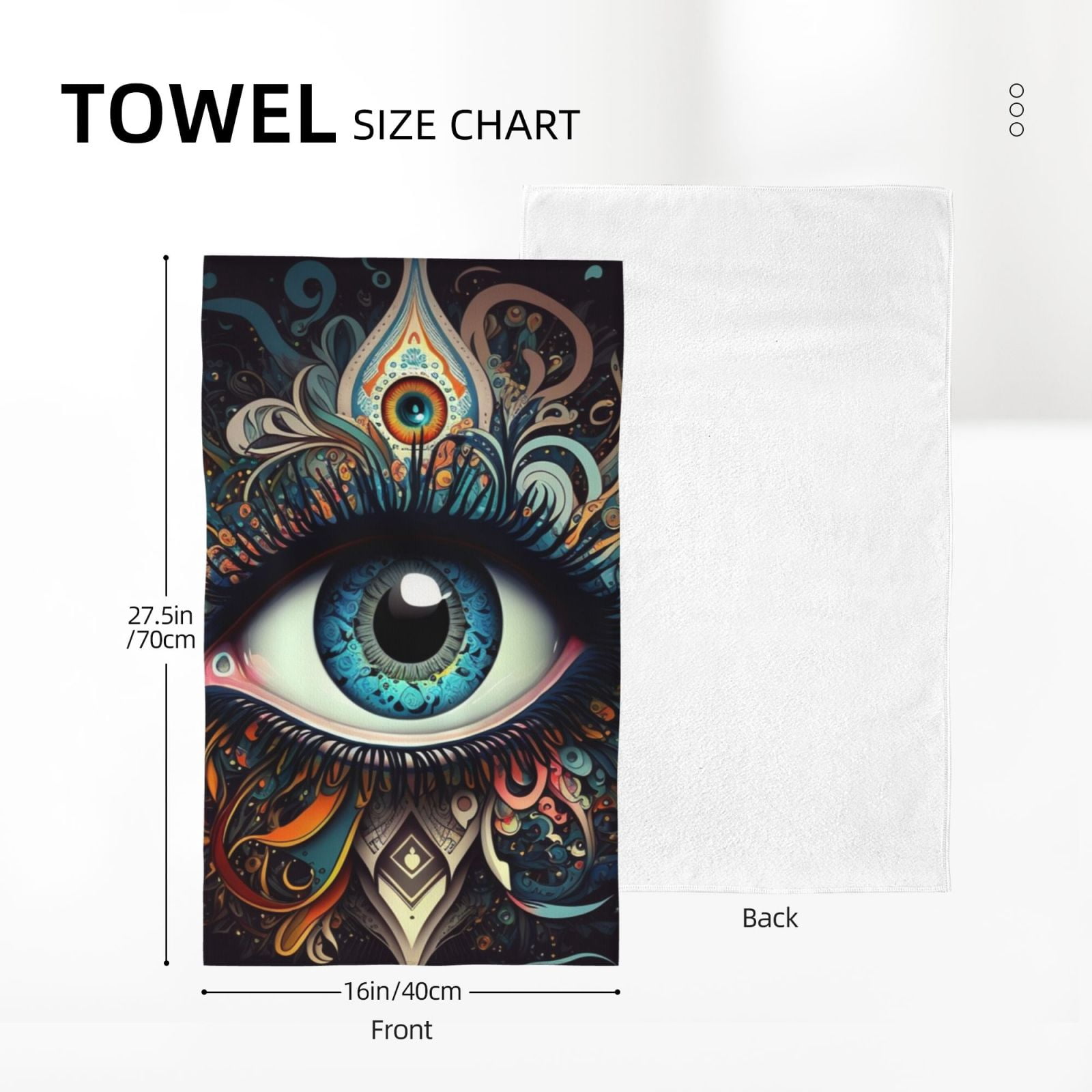 Magic Evil Eyes Psychedelic 27.5" x 16" Ultra Soft Hand Towel, Face Wash Cloth for Bathroom, Gym, Travel, Pool