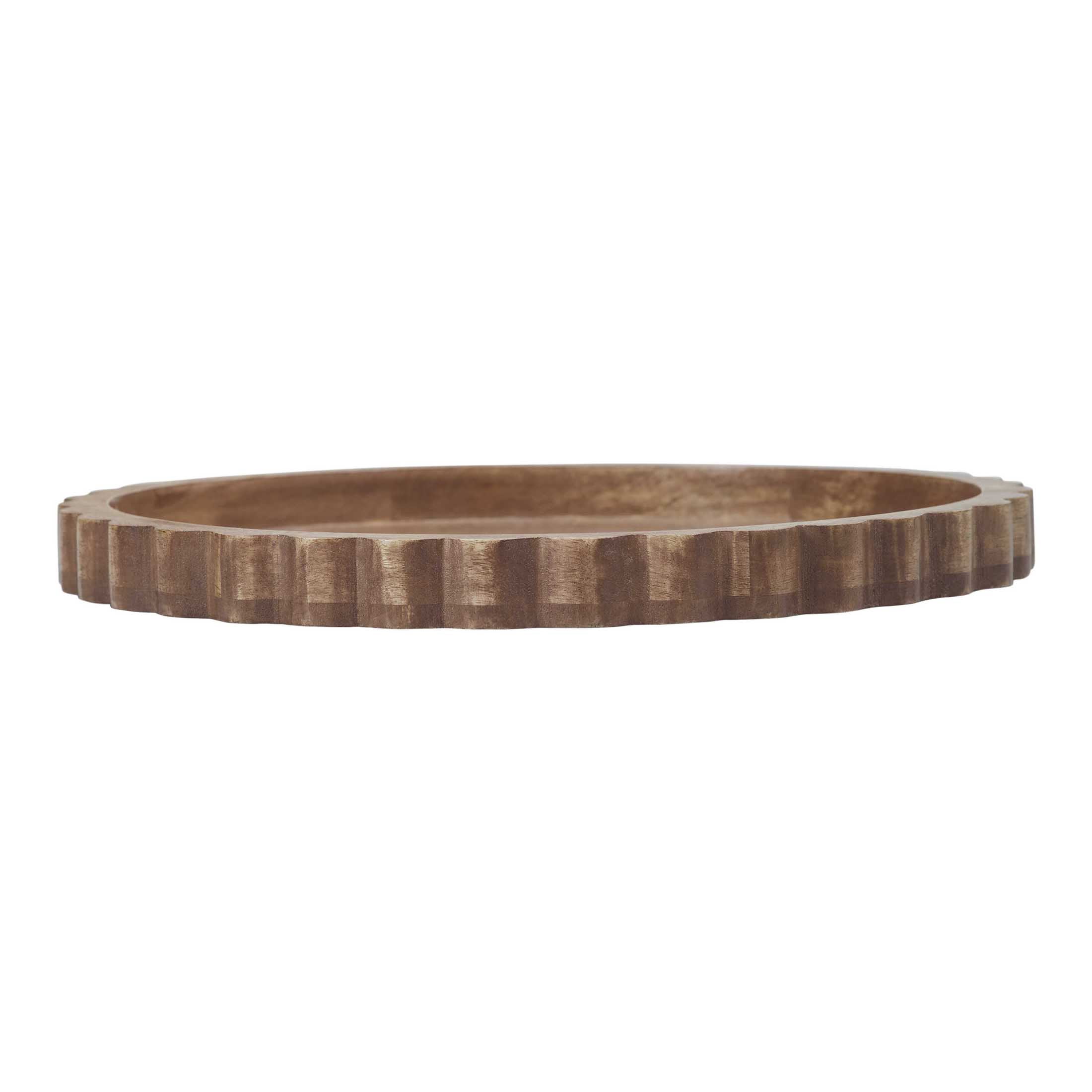 My Texas House Natural Mango Wood Round Decorative Tray, 16" x 2"