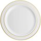 thumbnail image 4 of Munfix 100 Gold Plastic Plates Set, 7 Inch Disposable Dessert Appetizer Plates, Elegant Fancy Heavy Duty for Party, Wedding, White with Gold Rim, 4 of 4